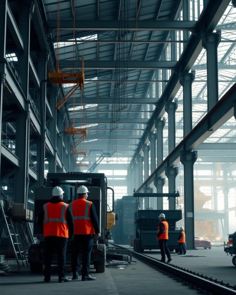 Workers in PPE inside a high-risk industrial facility